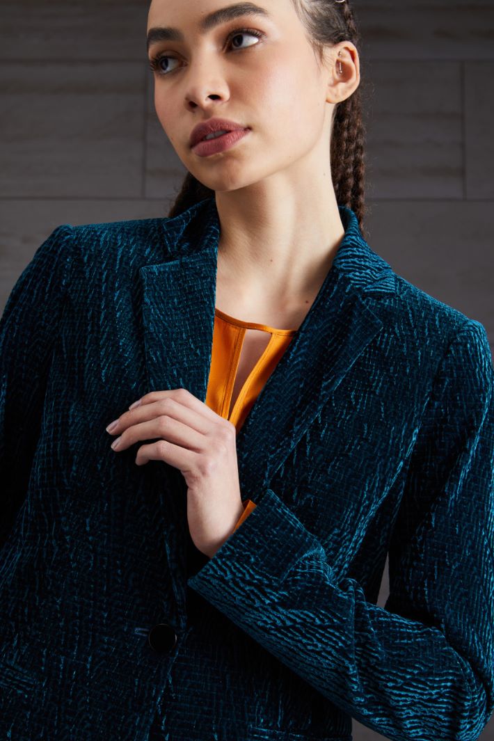 Blazer in velluto - PETROLIO - Fashion Market - 3