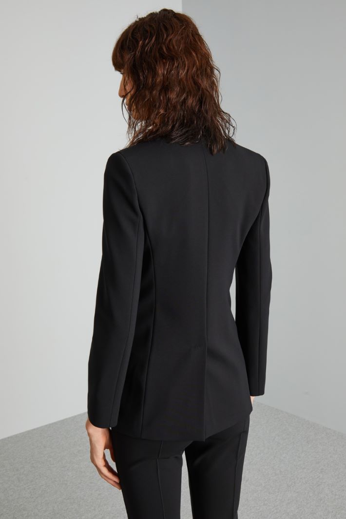 Blazer monopetto in jersey - NERO - Fashion Market - 4