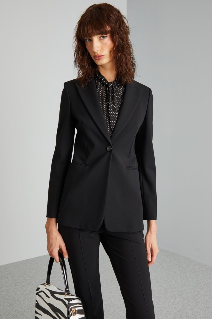 Blazer monopetto in jersey - NERO - Fashion Market - 2