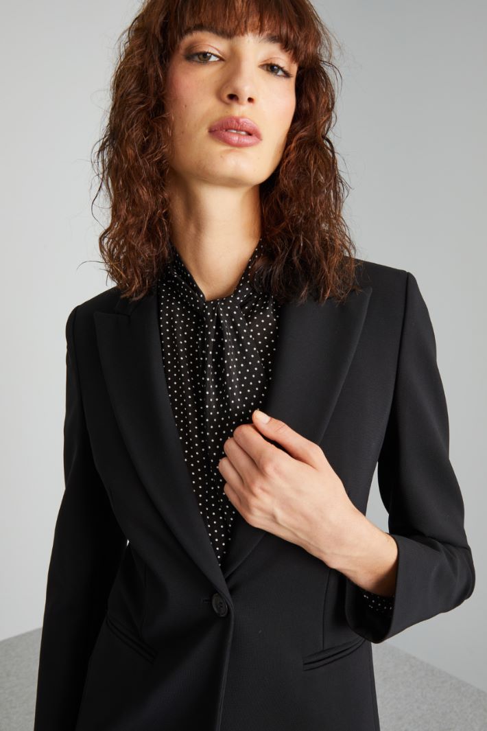 Blazer monopetto in jersey - NERO - Fashion Market - 3