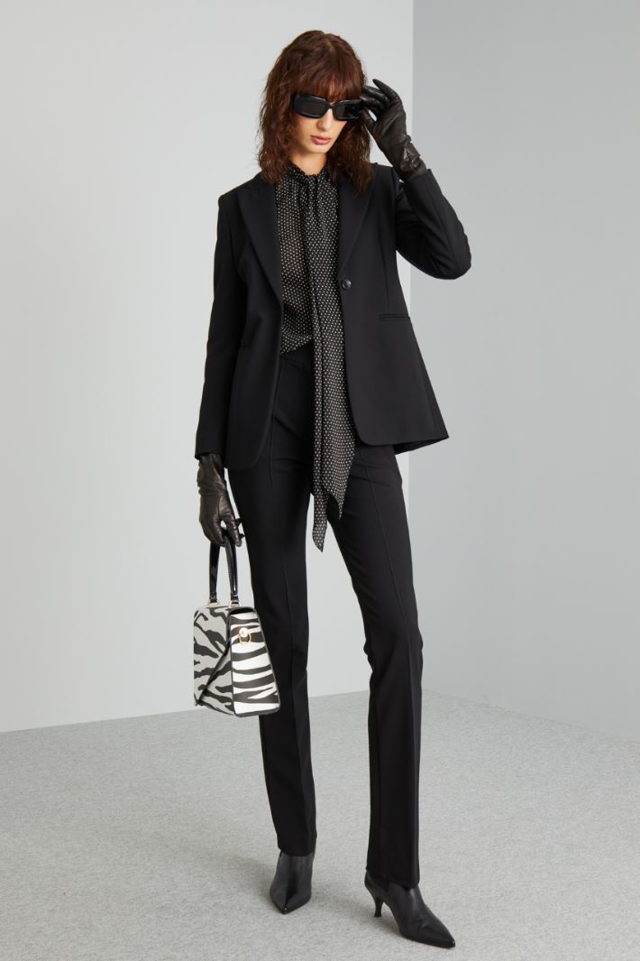 Blazer monopetto in jersey - NERO - Fashion Market