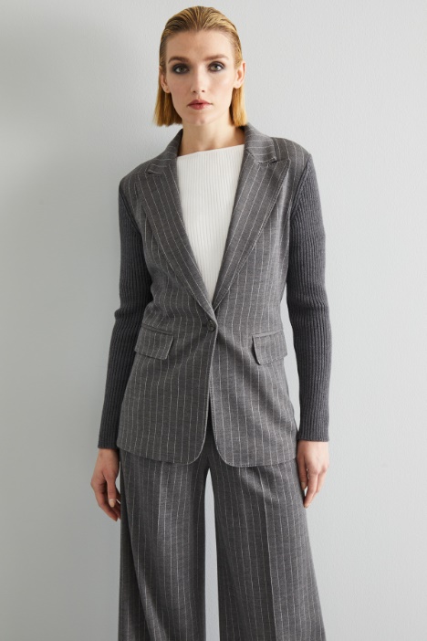 Blazer con inserti in maglia - Fashion Market