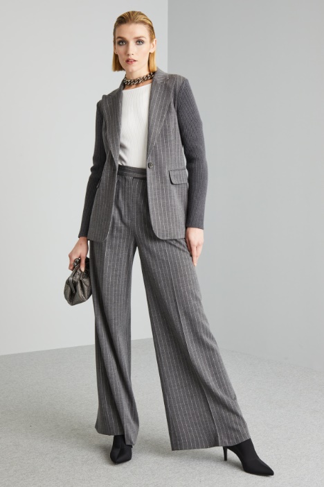 Blazer con inserti in maglia - Fashion Market