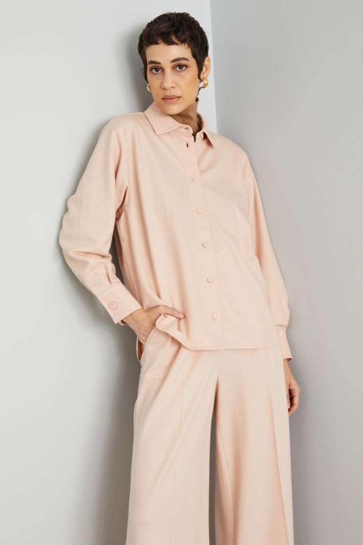 Giacca a camicia in lana - ROSA PASTELLO - Fashion Market - 2