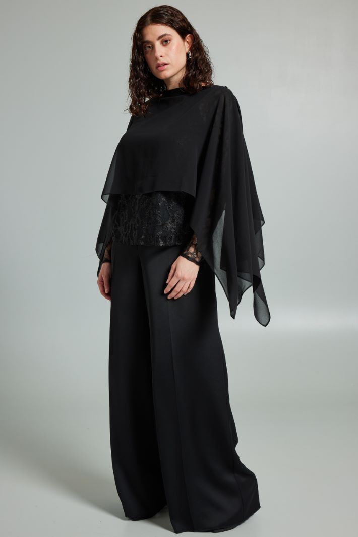Top in pizzo lamè - NERO - Fashion Market - 2