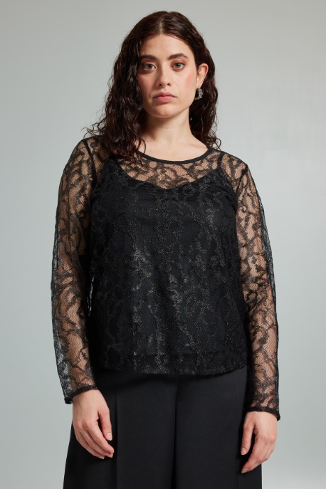 Top in pizzo lamè - Fashion Market
