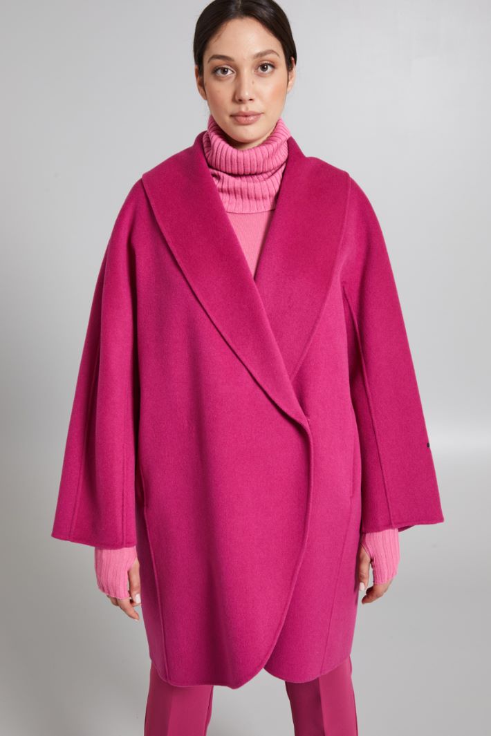 Cappotto a uovo in doppio panno - FUXIA - Fashion Market - 2