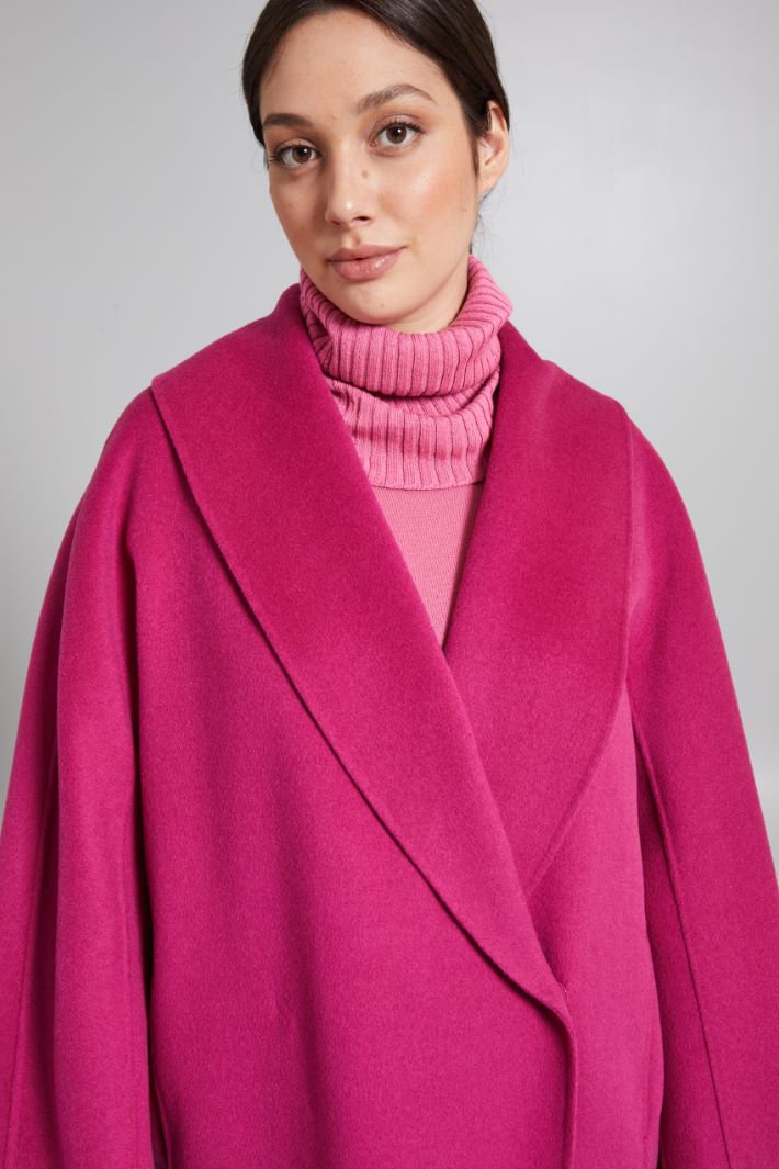 Cappotto a uovo in doppio panno - FUXIA - Fashion Market - 3