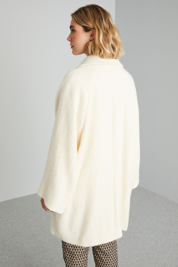 Cappotto in tessuto armaturato - LATTE - Fashion Market - 4