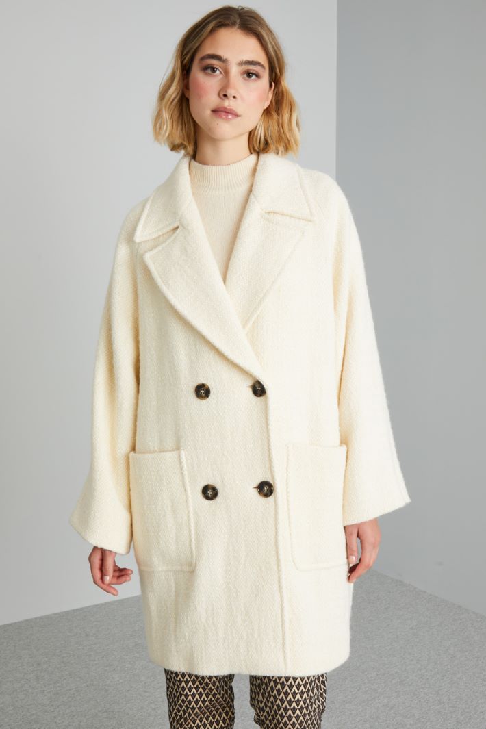 Cappotto in tessuto armaturato - LATTE - Fashion Market - 2