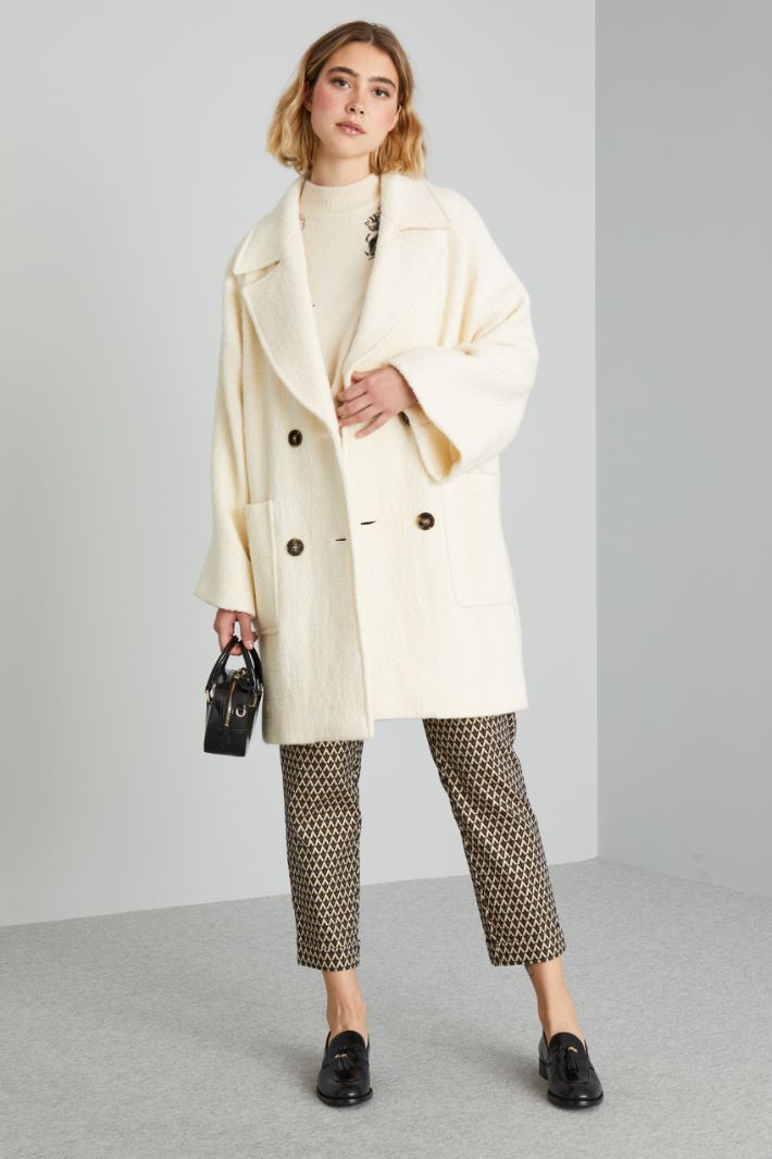 Cappotto in tessuto armaturato - LATTE - Fashion Market
