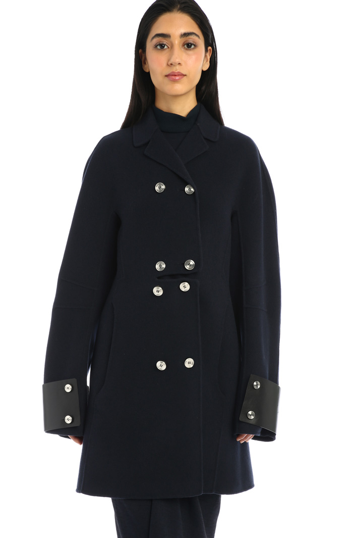 Cappotto doppiopetto in lana - BLU NOTTE - Fashion Market - 4