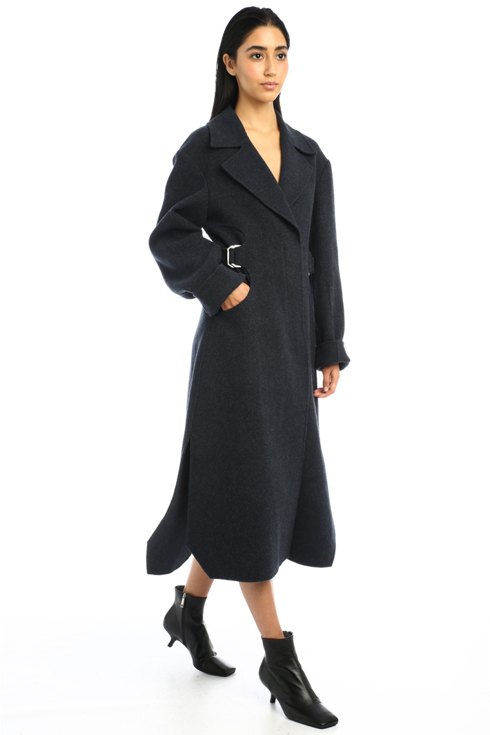 Cappotto svasato in lana - BLU NOTTE - Fashion Market - 4