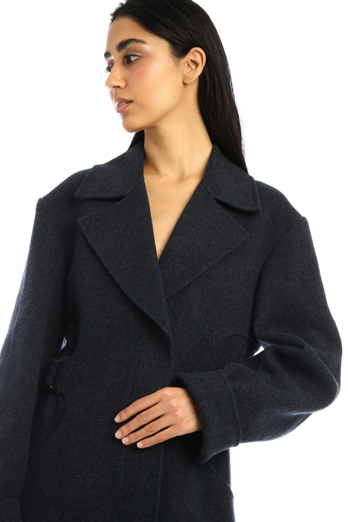 Cappotto svasato in lana - BLU NOTTE - Fashion Market - 3