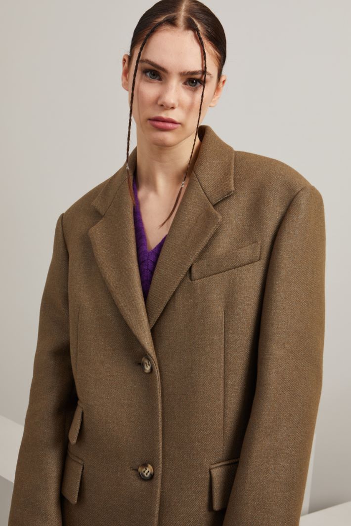 Cappotto over in lana - FANGO - Fashion Market - 3