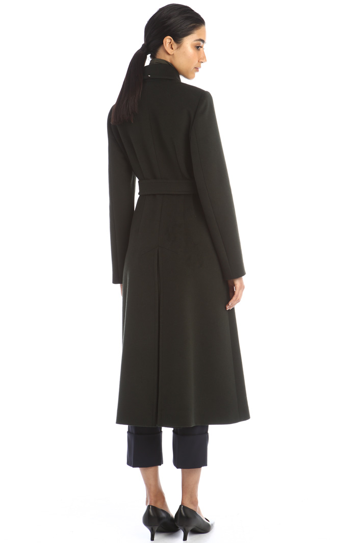 Cappotto doppiopetto in drap - VERDE SCURO - Fashion Market - 2