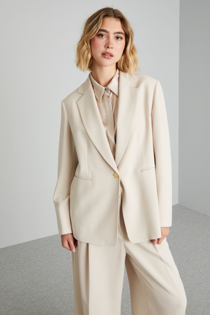 Blazer dritto in cady - AVORIO - Fashion Market - 2