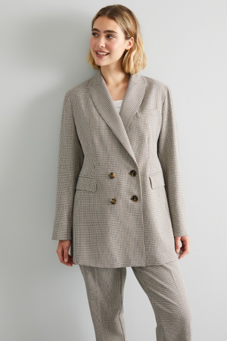 Blazer doppiopetto in batavia - Fashion Market