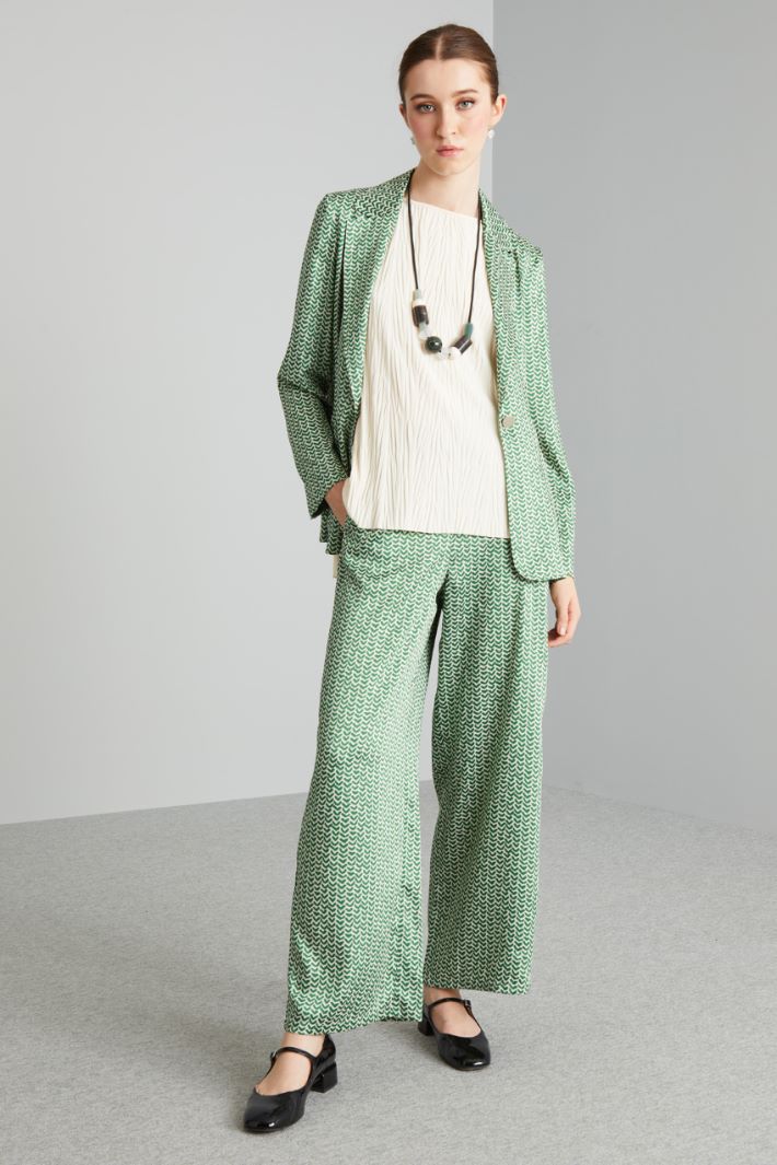 Blazer destrutturato in twill  - VERDE BIANCO - Fashion Market
