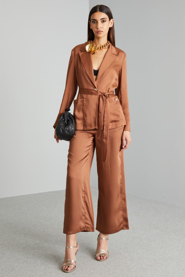 Blazer destrutturato in twill  - MARRONE - Fashion Market