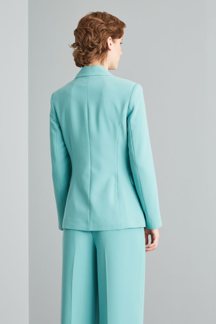 Blazer in tessuto fluido - ACQUA MARINA - Fashion Market - 4