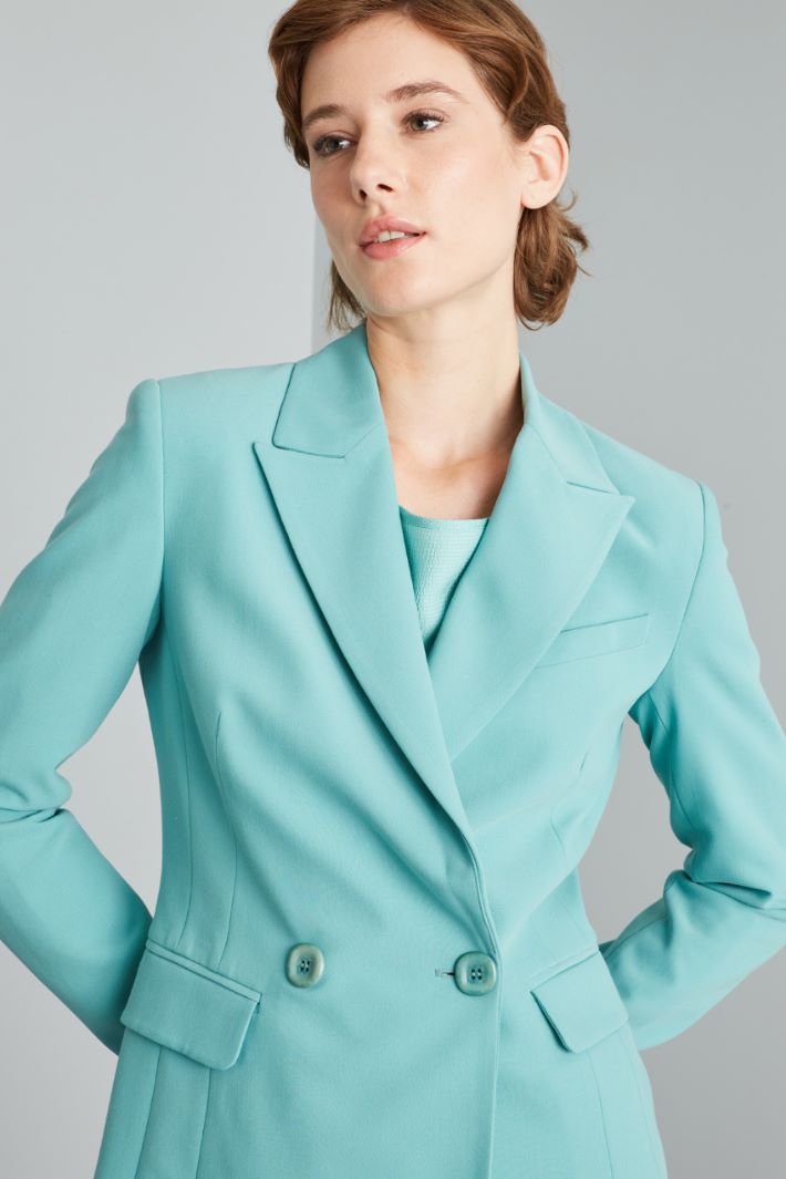Blazer in tessuto fluido - ACQUA MARINA - Fashion Market - 3