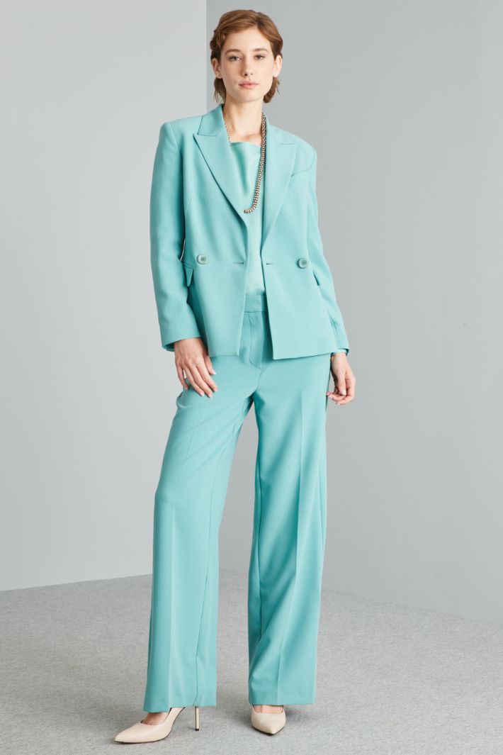 Blazer in tessuto fluido - ACQUA MARINA - Fashion Market