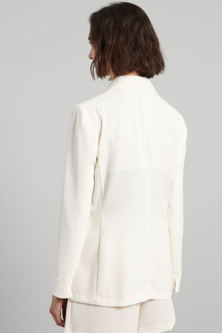 Blazer destrutturato in levantina - LATTE - Fashion Market - 4