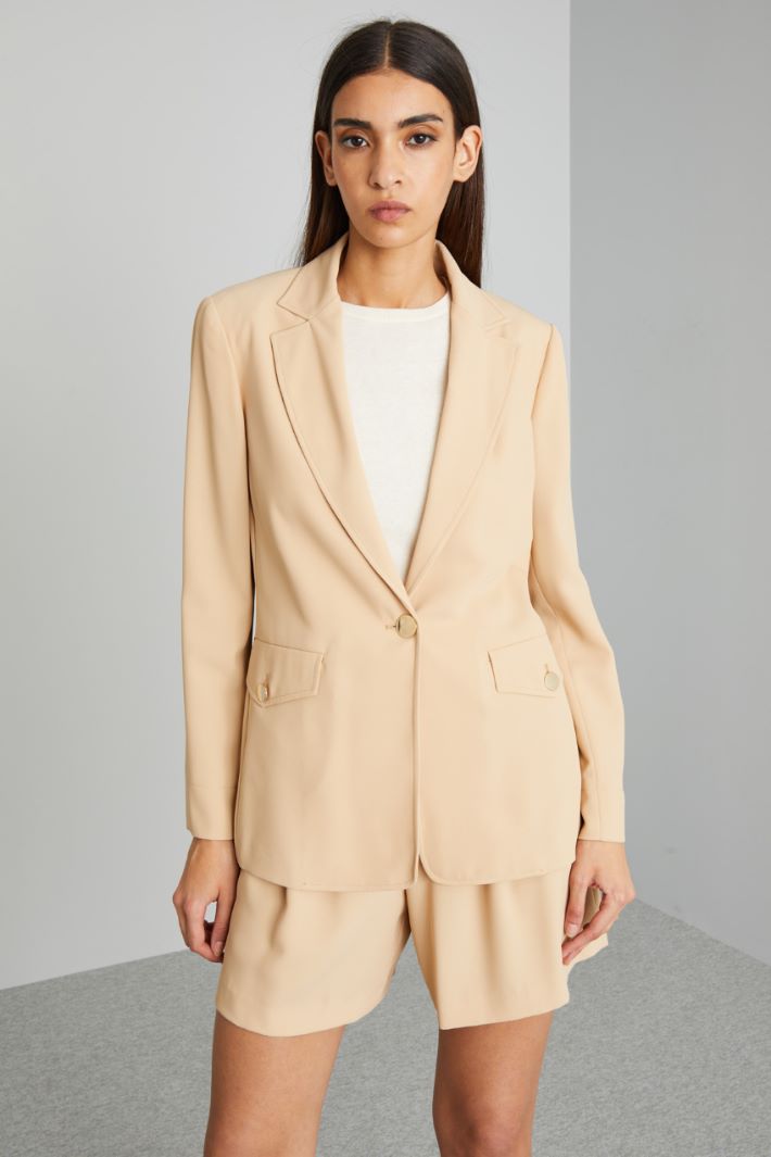 Blazer destrutturato in levantina - SABBIA - Fashion Market - 2