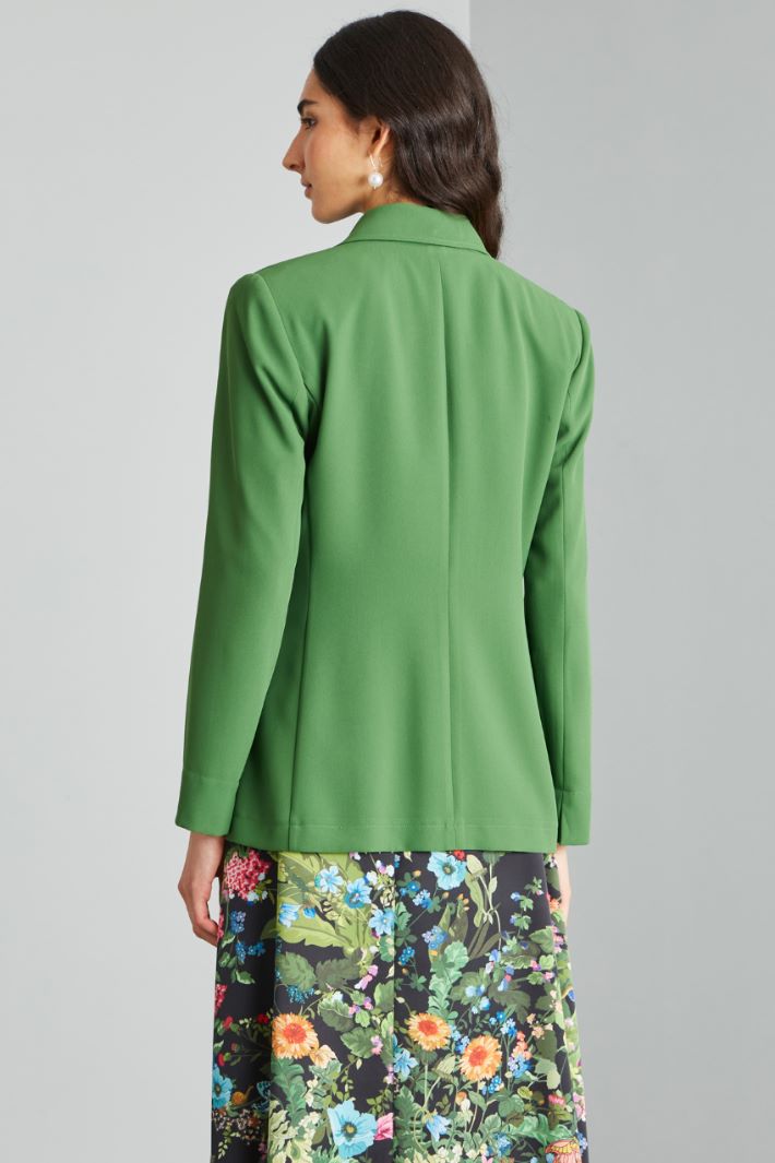 Blazer destrutturato in levantina - VERDE PRATO - Fashion Market - 4