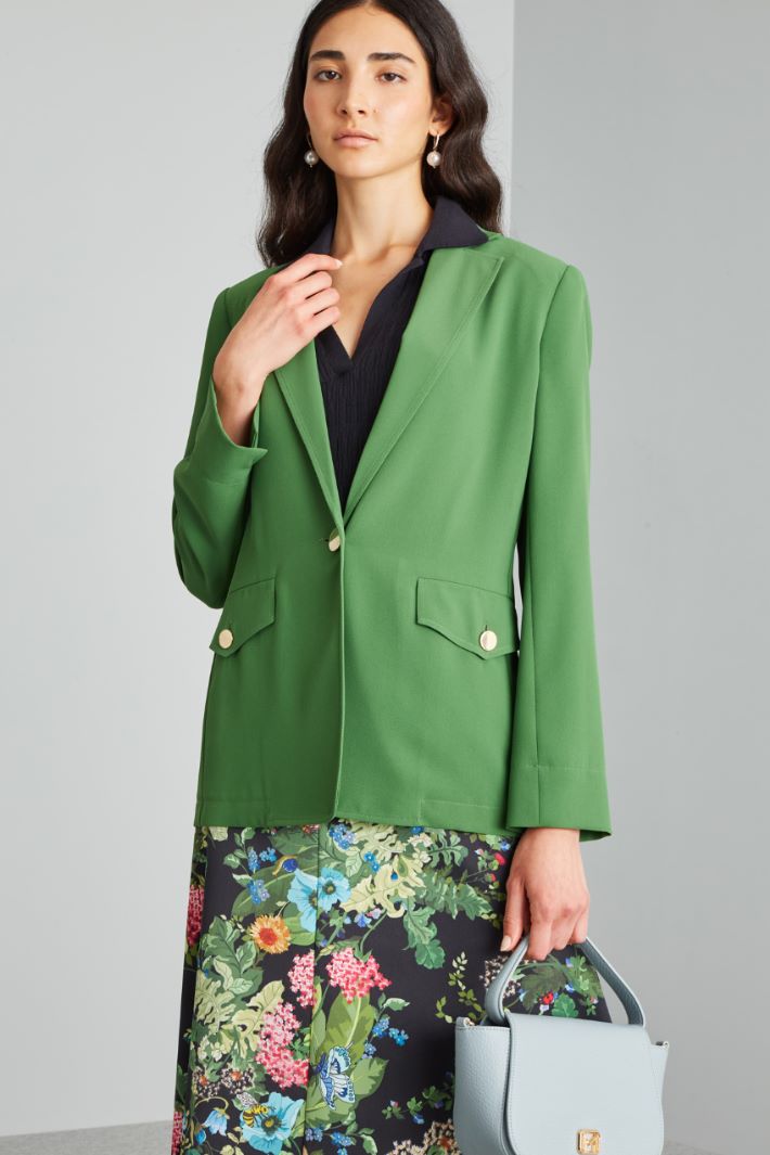 Blazer destrutturato in levantina - VERDE PRATO - Fashion Market - 2
