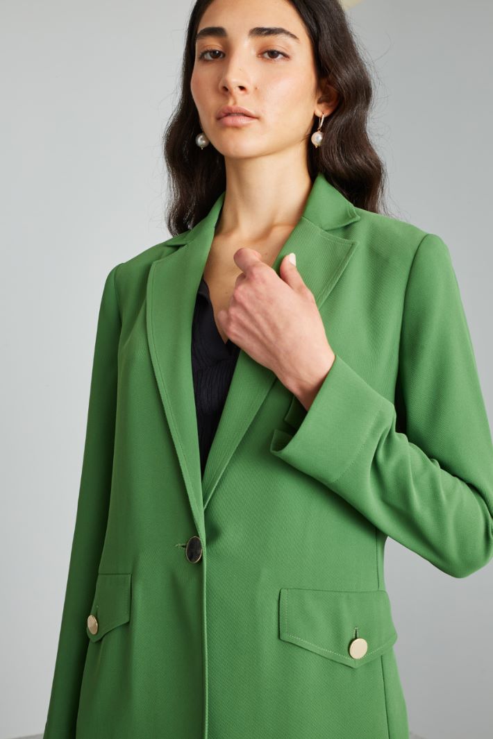 Blazer destrutturato in levantina - VERDE PRATO - Fashion Market - 3