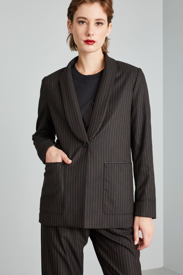 Blazer con tasche applicate - NERO ARANCIONE - Fashion Market - 2