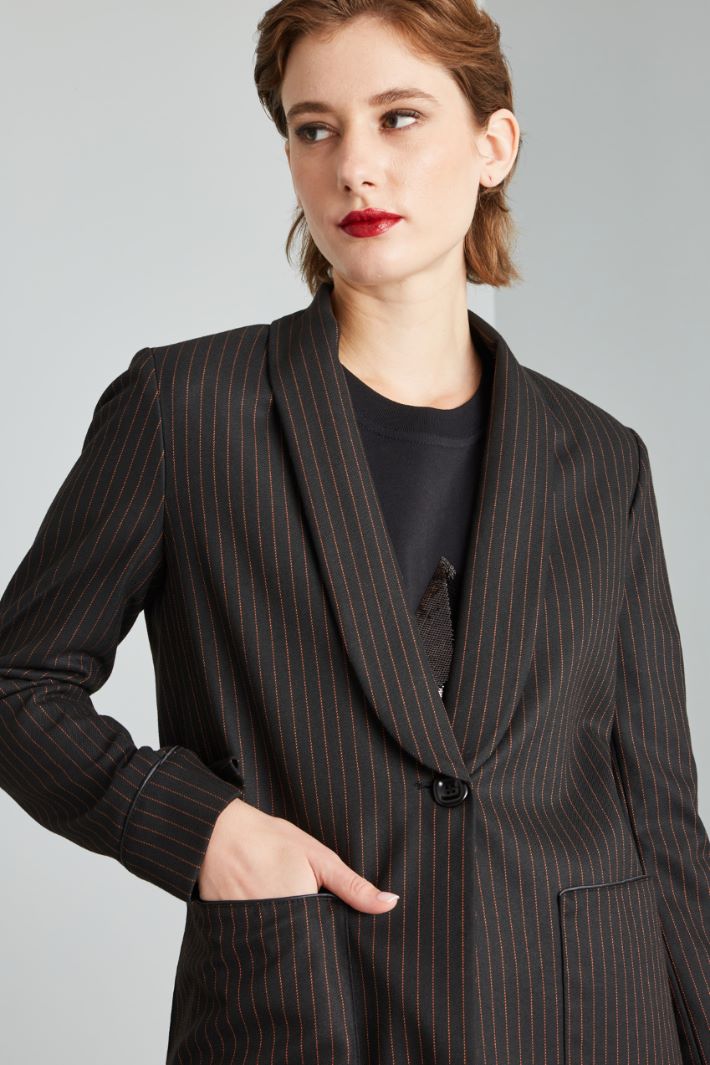 Blazer con tasche applicate - NERO ARANCIONE - Fashion Market - 3