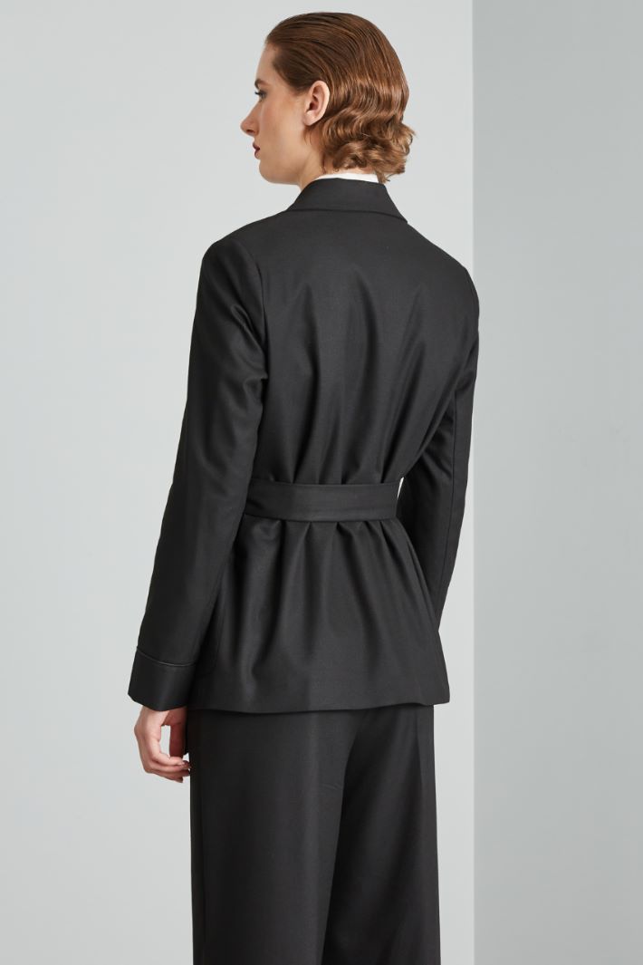 Blazer doppiopetto in viscosa - NERO - Fashion Market - 4