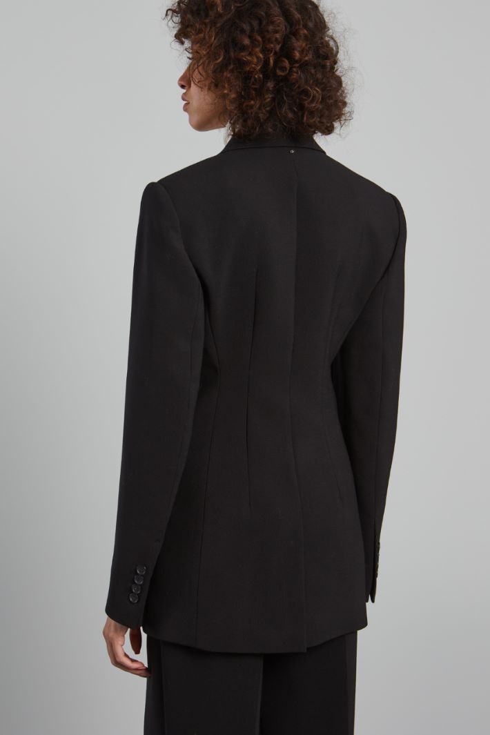 Blazer in doppia tela - NERO - Fashion Market - 4