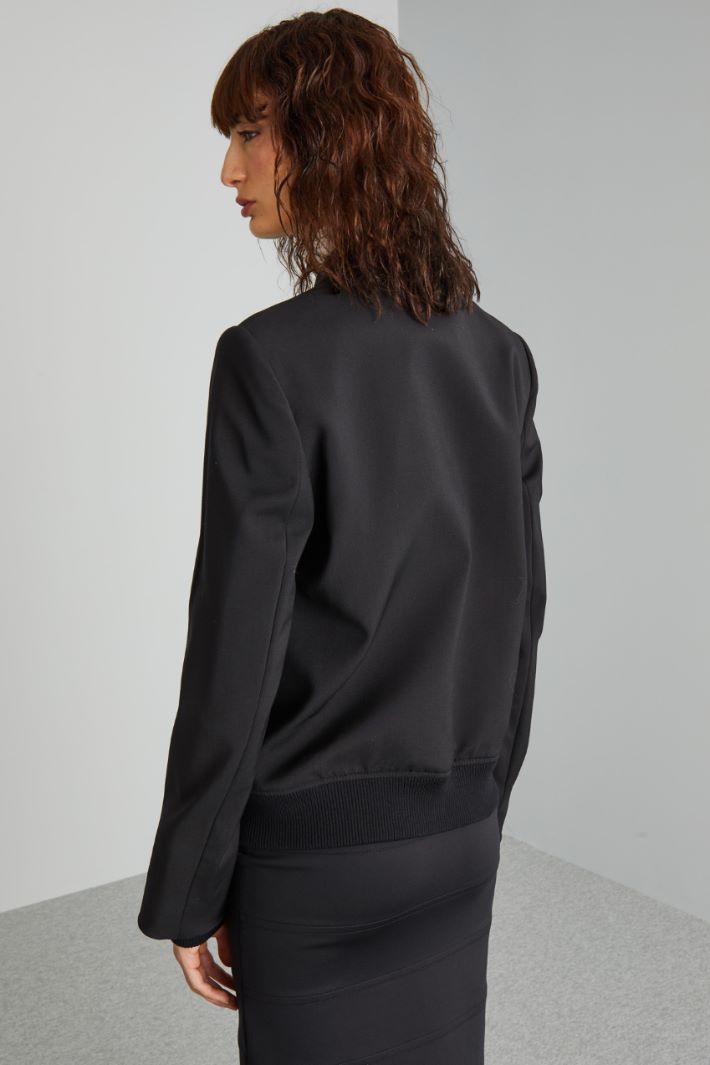 Blazer stile bomber in tela - NERO - Fashion Market - 4