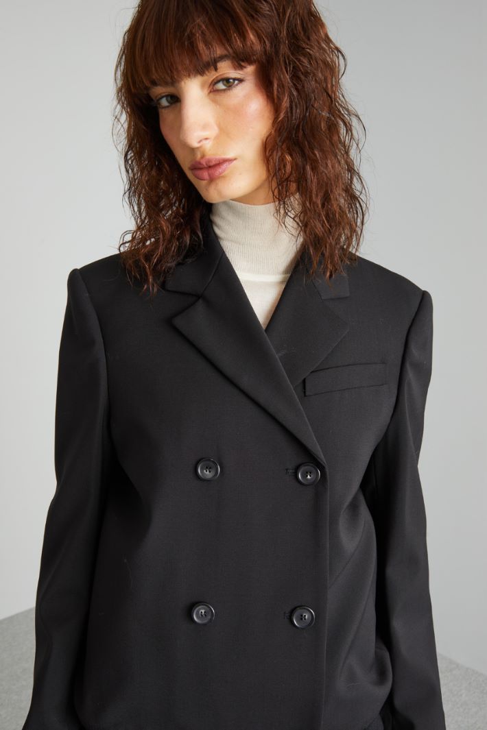 Blazer stile bomber in tela - NERO - Fashion Market - 3