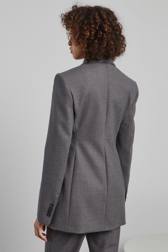 Blazer sfiancato in flanella - GRIGIO ARDESIA - Fashion Market - 4