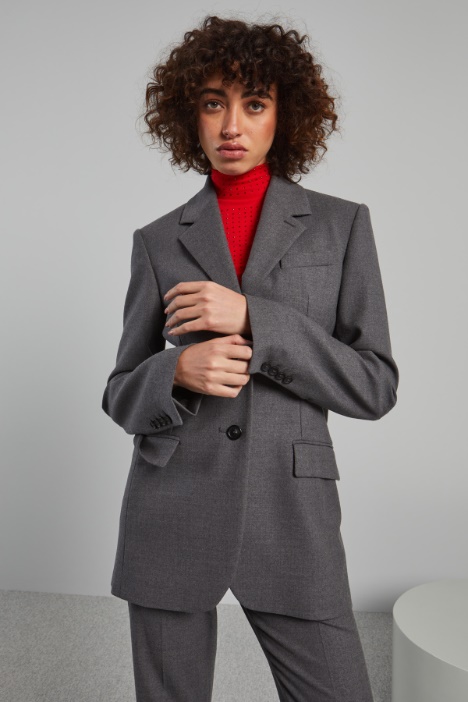 Blazer sfiancato in flanella - Fashion Market
