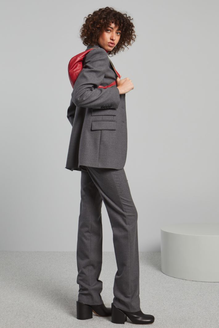 Blazer sfiancato in flanella - GRIGIO ARDESIA - Fashion Market