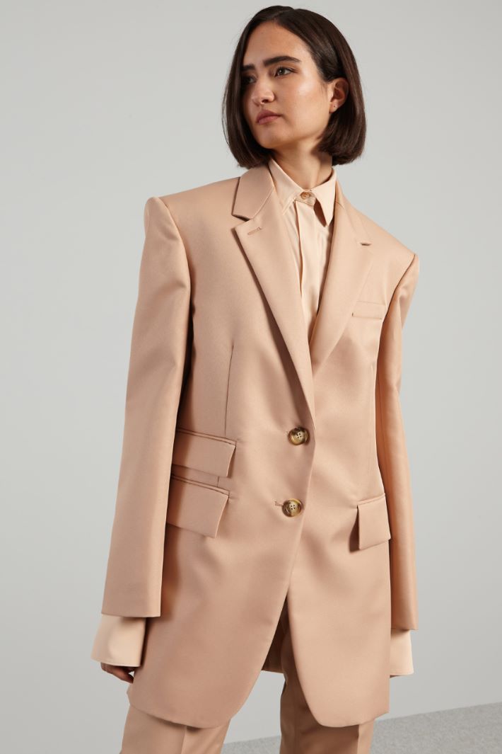 Blazer lungo  - BEIGE - Fashion Market - 2