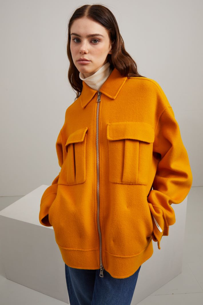 Giaccone in pura lana - ARANCIONE ZUCCA - Fashion Market - 2