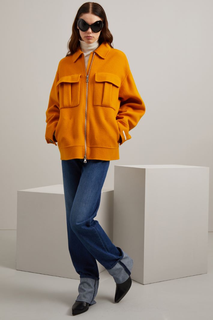 Giaccone in pura lana - ARANCIONE ZUCCA - Fashion Market