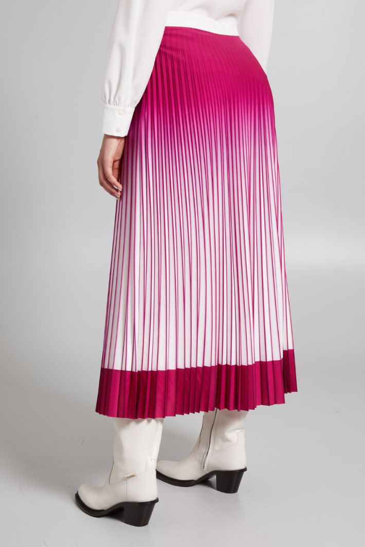 Gonna plissettata  - FUXIA BIANCO - Fashion Market - 4