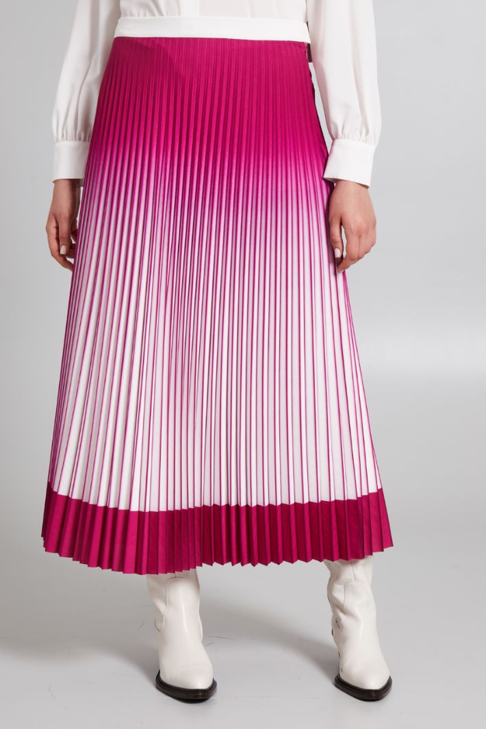 Gonna plissettata  - FUXIA BIANCO - Fashion Market - 2