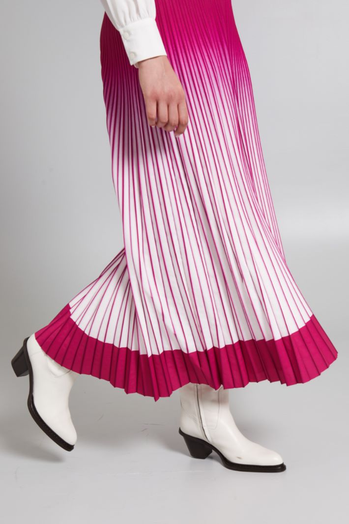 Gonna plissettata  - FUXIA BIANCO - Fashion Market - 3