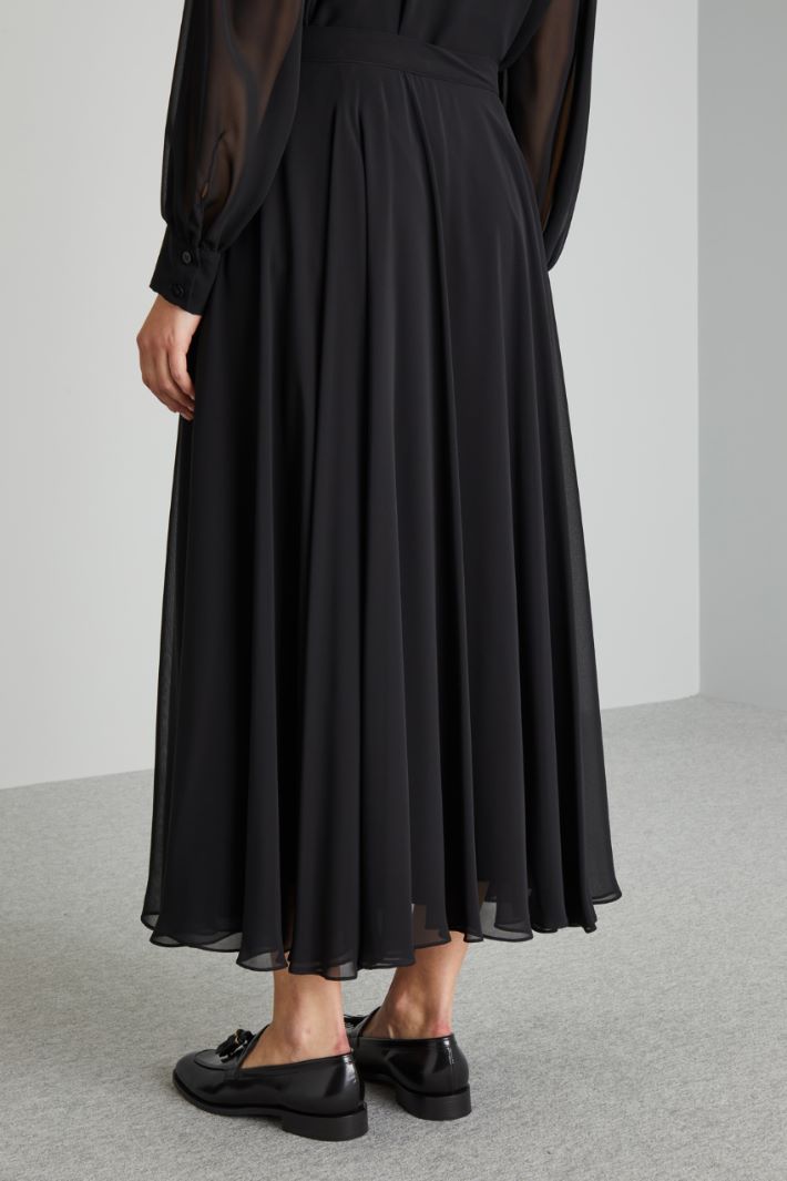 Gonna lunga in georgette - NERO - Fashion Market - 4