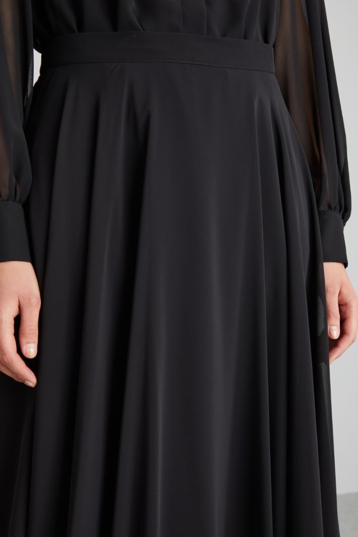 Gonna lunga in georgette - NERO - Fashion Market - 3