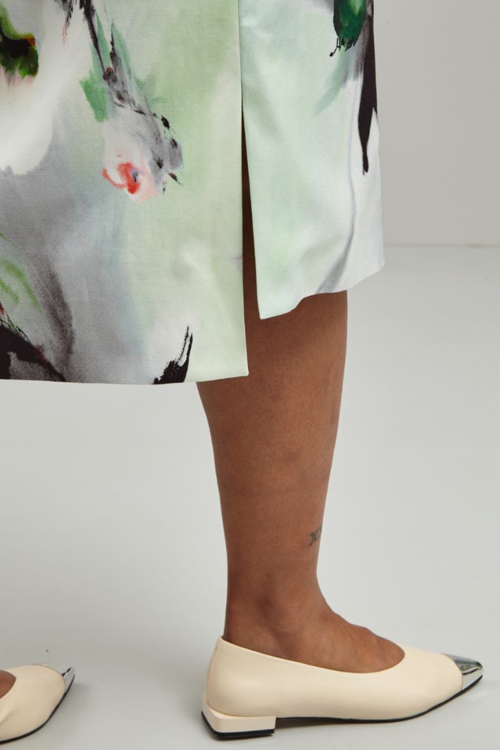 Gonna a tubo in cotone - BIANCO VERDE NERO - Fashion Market - 3